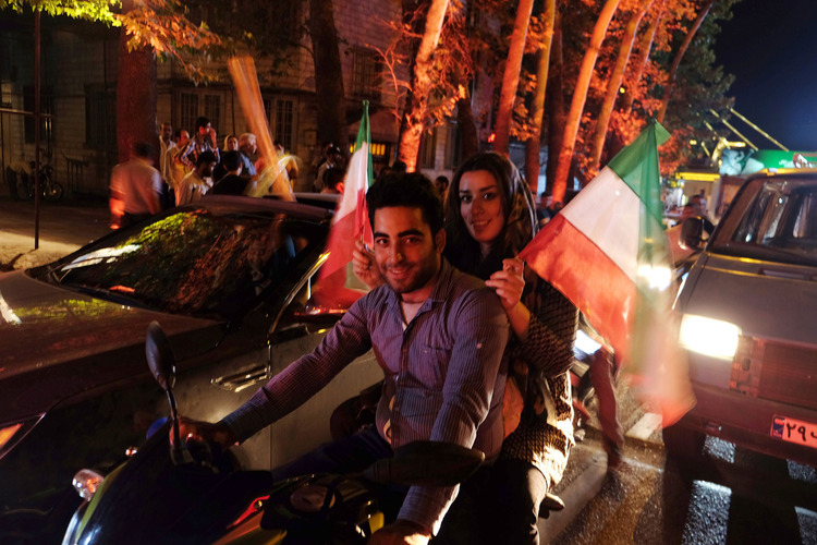 Iran people celebrate