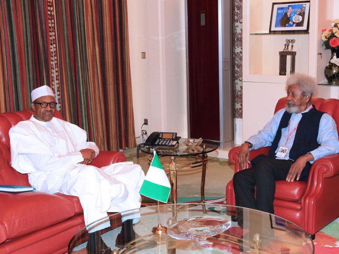 Buhari and Soyinka Seated