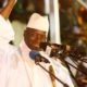 Gambia's President Jammeh smiles during a rally in Banjul