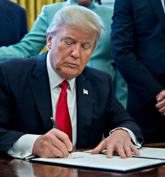 President Trump Signs Executive Order In Oval Office Of The White House