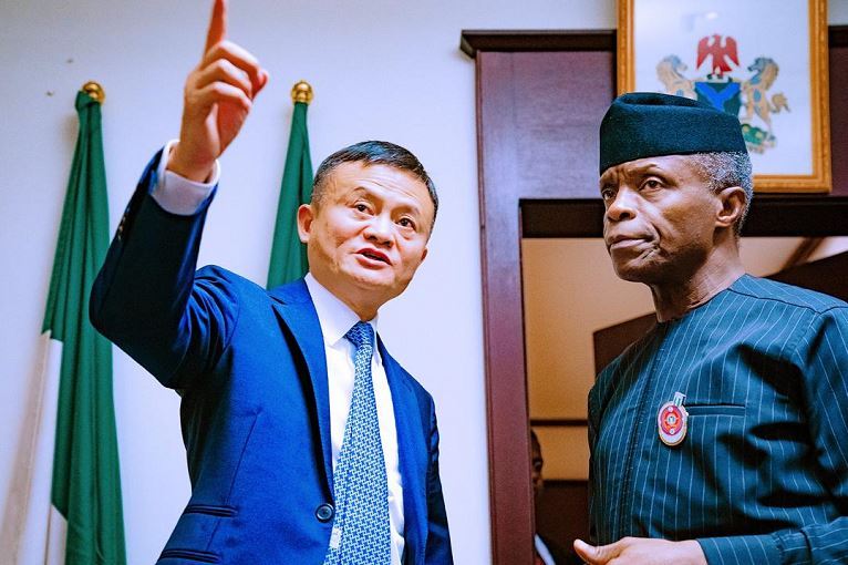 Alibaba chairman Jack Ma and Vice President Yemi Osinbajo