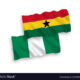 Flags of Ghana and Nigeria on a white background